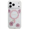 Guess Resin Flowers Glitter MagSafe case for iPhone 17 Pro Max pink