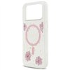 Guess Resin Flowers Glitter MagSafe case for iPhone 17 Pro Max pink
