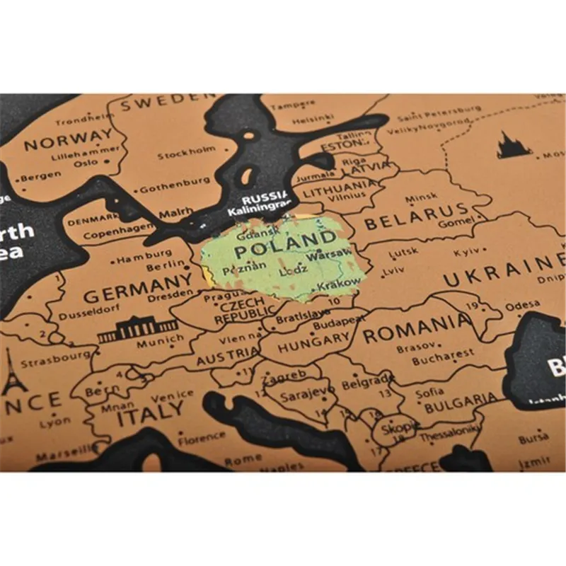 World map - scratch card with flags + accessories 23442