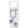Guess Resin Flowers Glitter MagSafe case for iPhone 17 Pro Max purple