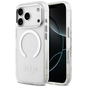 Guess Metal Outline MagSafe case for iPhone 17 Pro silver