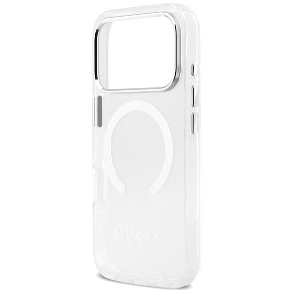 Guess Metal Outline MagSafe case for iPhone 17 Pro silver