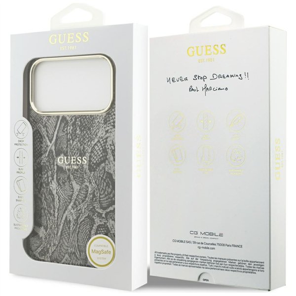 Guess Python Pattern MagSafe case for iPhone 17 Pro Max black