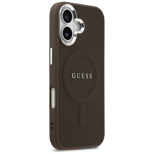 Guess Classic Logo MagSafe case for iPhone 17 brown