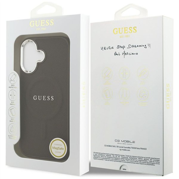 Guess Classic Logo MagSafe case for iPhone 17 brown
