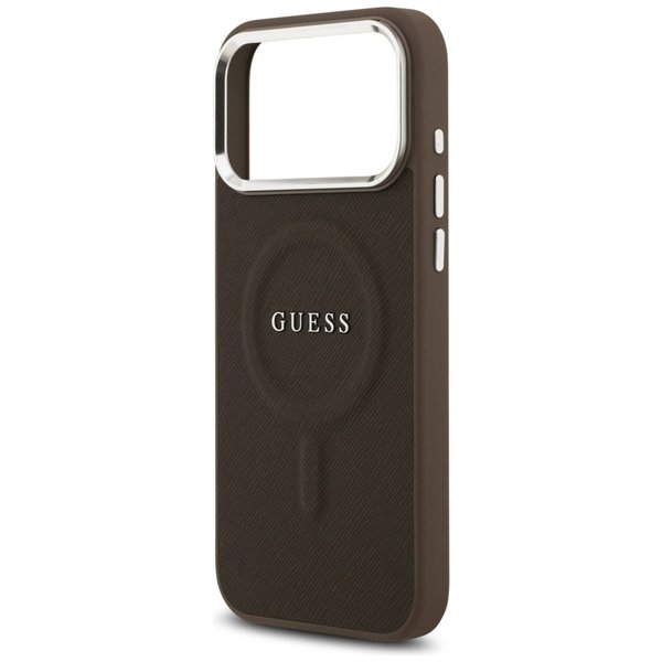 Guess Classic Logo MagSafe case for iPhone 17 Pro brown
