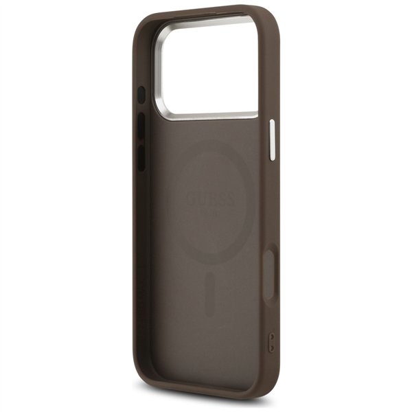 Guess Classic Logo MagSafe case for iPhone 17 Pro brown