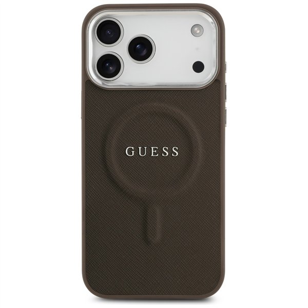 Guess Classic Logo MagSafe case for iPhone 17 Pro Max brown