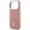 Guess Glitter Triangle Logo MagSafe case for iPhone 17 Pro pink