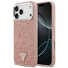 Guess Glitter Triangle Logo MagSafe case for iPhone 17 Pro Max pink