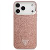 Guess Glitter Triangle Logo MagSafe case for iPhone 17 Pro Max pink