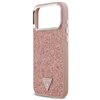 Guess Glitter Triangle Logo MagSafe case for iPhone 17 Pro Max pink