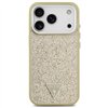 Guess Glitter Triangle Logo MagSafe case for iPhone 17 Pro gold