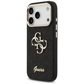 Guess Fixed Glitter Big 4G Metal Frame case for iPhone 17 Pro black