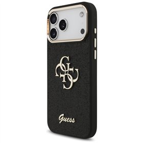 Guess Fixed Glitter Big 4G Metal Frame case for iPhone 17 Pro Max black