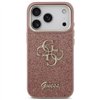 Guess Fixed Glitter Big 4G Metal Frame case for iPhone 17 Pro pink