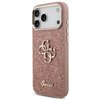 Guess Fixed Glitter Big 4G Metal Frame case for iPhone 17 Pro Max pink