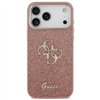 Guess Fixed Glitter Big 4G Metal Frame case for iPhone 17 Pro Max pink