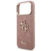 Guess Fixed Glitter Big 4G Metal Frame case for iPhone 17 Pro Max pink