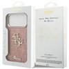 Guess Fixed Glitter Big 4G Metal Frame case for iPhone 17 Pro Max pink