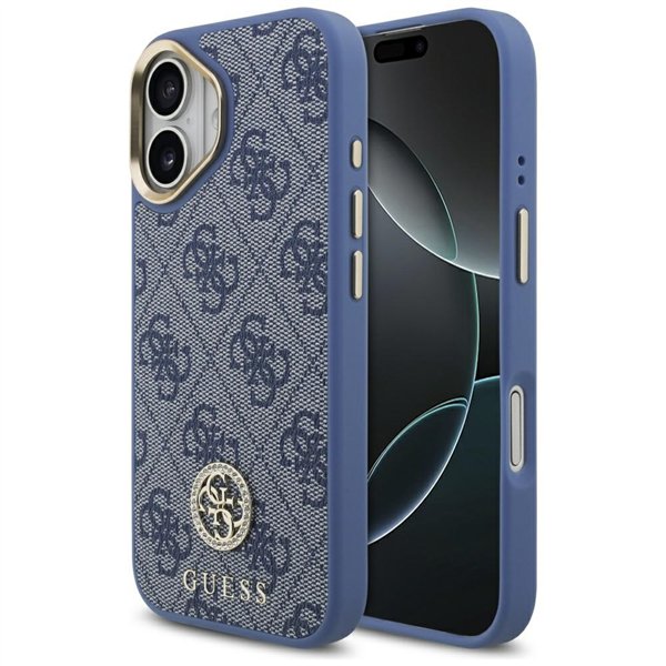 Guess 4G Strass Logo MagSafe case for iPhone 17 blue