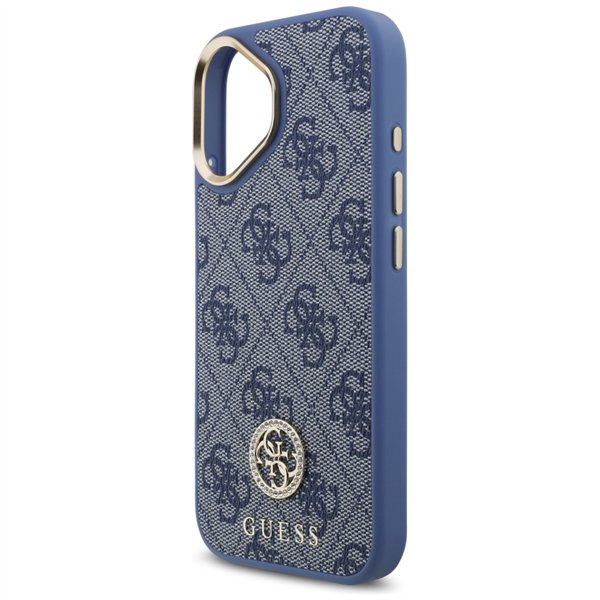 Guess 4G Strass Logo MagSafe case for iPhone 17 blue