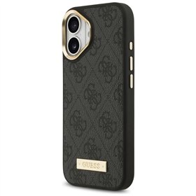 Guess 4G Logo Plate MagSafe case for iPhone 17 black