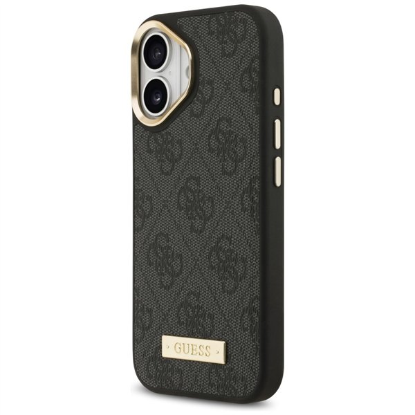 Guess 4G Logo Plate MagSafe case for iPhone 17 black