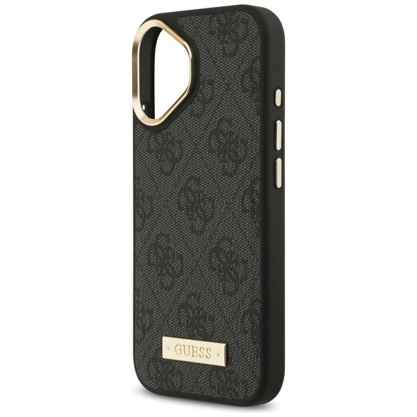 Guess 4G Logo Plate MagSafe case for iPhone 17 black