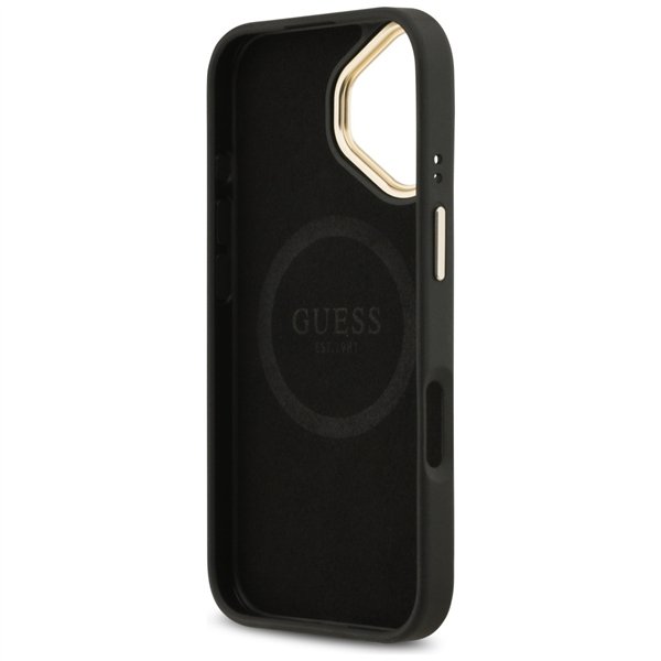 Guess 4G Logo Plate MagSafe case for iPhone 17 black
