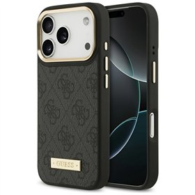 Guess 4G Logo Plate MagSafe case for iPhone 17 Pro black