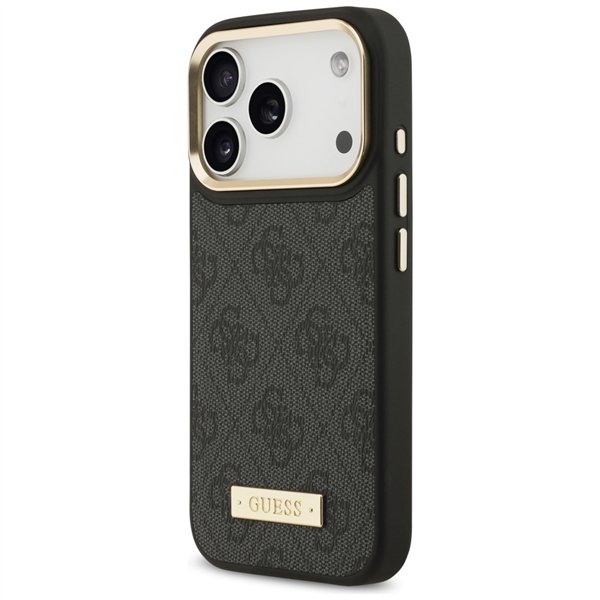 Guess 4G Logo Plate MagSafe case for iPhone 17 Pro black