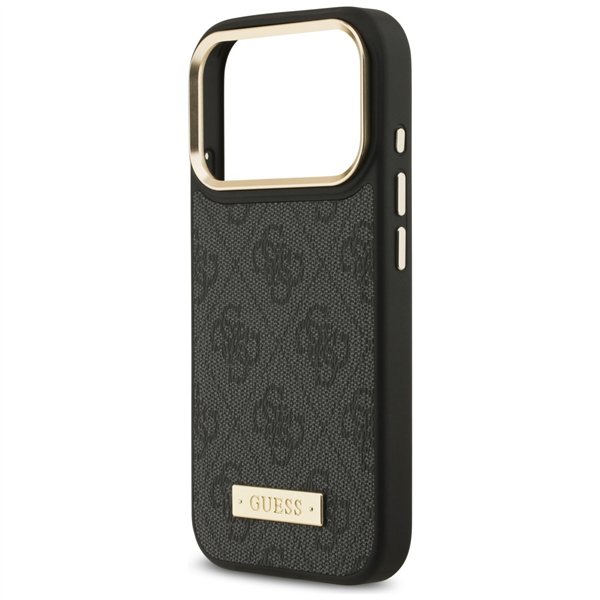 Guess 4G Logo Plate MagSafe case for iPhone 17 Pro black
