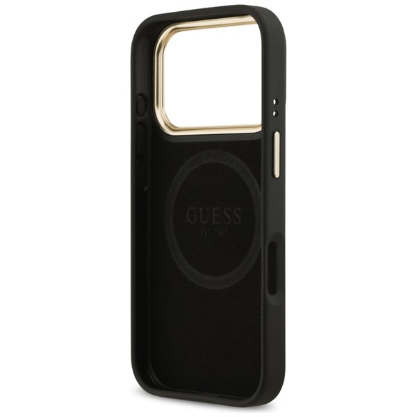 Guess 4G Logo Plate MagSafe case for iPhone 17 Pro black