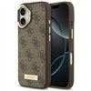 Guess 4G Logo Plate MagSafe case for iPhone 17 brown