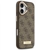 Guess 4G Logo Plate MagSafe case for iPhone 17 brown