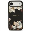 Guess Grained Flowers Classic Logo MagSafe case for iPhone Air black