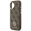 Guess 4G Strass Logo & Big Strap Metal Buttons MagSafe case for iPhone 17 brown