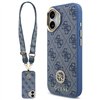 Guess 4G Strass Logo & Big Strap Metal Buttons MagSafe case for iPhone 17 blue