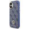 Guess 4G Strass Logo & Big Strap Metal Buttons MagSafe case for iPhone 17 blue