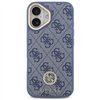 Guess 4G Strass Logo & Big Strap Metal Buttons MagSafe case for iPhone 17 blue