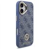 Guess 4G Strass Logo & Big Strap Metal Buttons MagSafe case for iPhone 17 blue