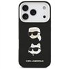 Karl Lagerfeld FW Grained Karl & Choupette Heads Pins & Logo case for iPhone 17 Pro black