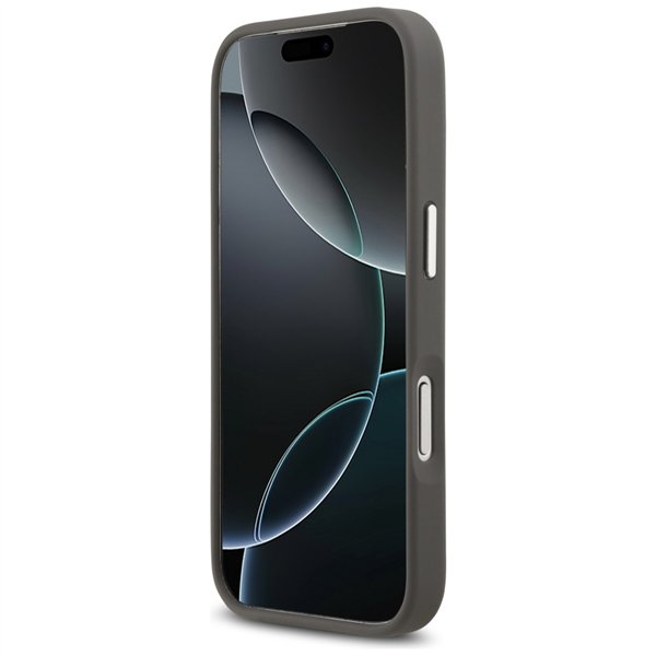 Karl Lagerfeld FW Grained Karl & Choupette Heads Pins & Logo case for iPhone 17 Pro grey