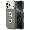 Karl Lagerfeld FW Grained Karl & Choupette Heads Pins & Logo case for iPhone 17 Pro Max grey