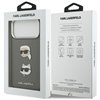 Karl Lagerfeld FW Grained Karl & Choupette Heads Pins & Logo case for iPhone 17 Pro Max grey