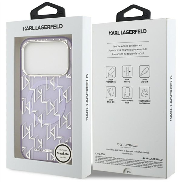 Karl Lagerfeld IML KL Monogram MagSafe case for iPhone 17 Pro purple