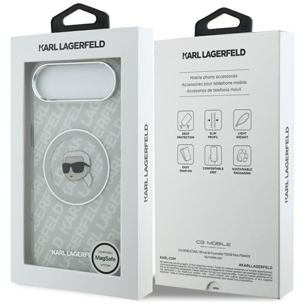Karl Lagerfeld IML Karl Head Logo MagSafe case for iPhone Air grey