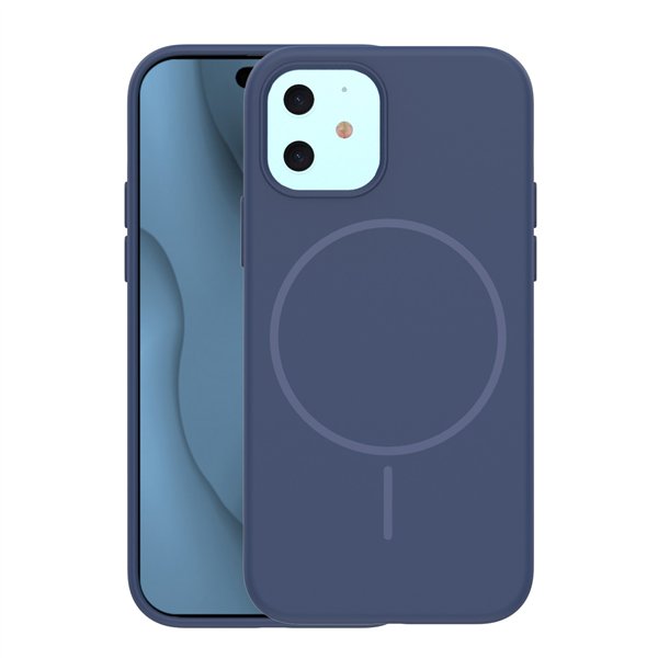 Silicone Thin Mag case for iPhone 12 / 12 Pro 6,1&quot dark blue