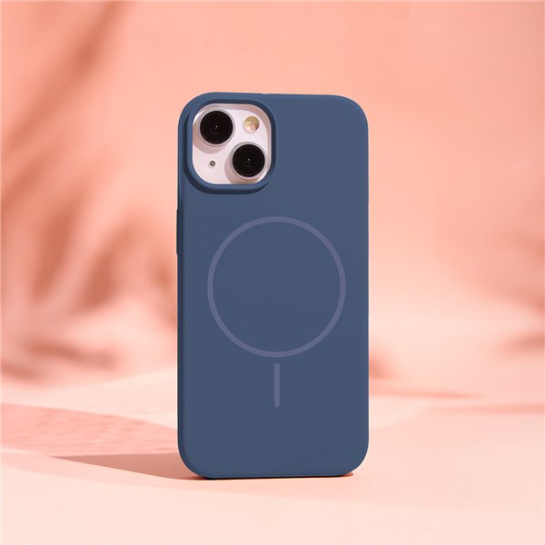 Silicone Thin Mag case for iPhone 14 6,1&quot dark blue